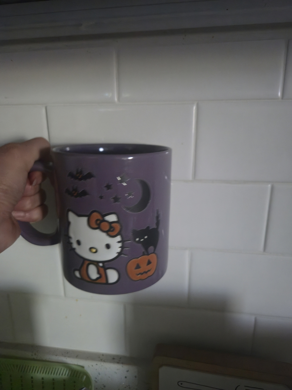 Hello Kitty Purple Halloween Mug with Orange Accents